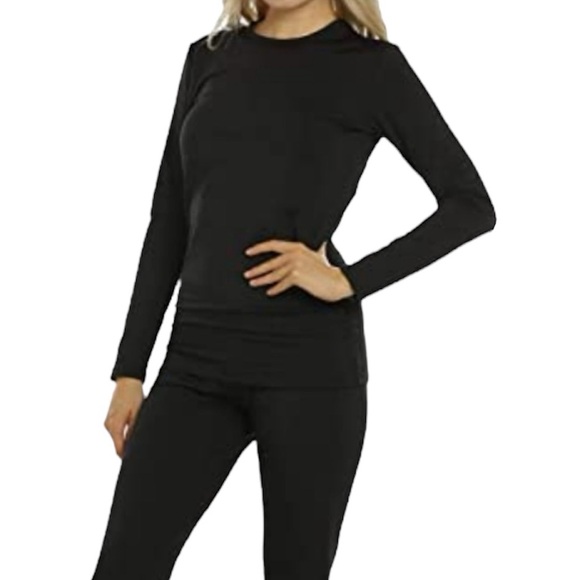 GMI Ladies Black Thermal Underwear Large Long Sleeve - Picture 1 of 13